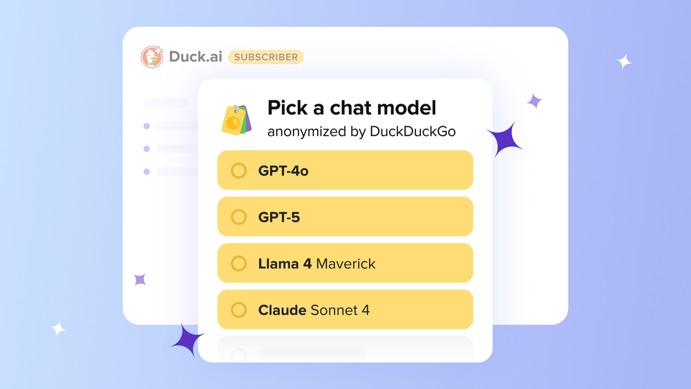 The DuckDuckGo subscription now includes more advanced AI chat models, along with VPN & more