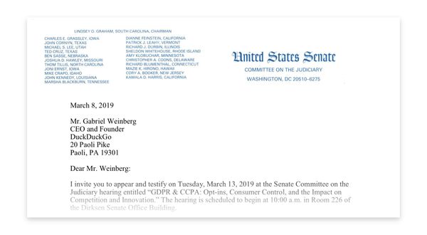 DuckDuckGo Testimony Before the United States Senate